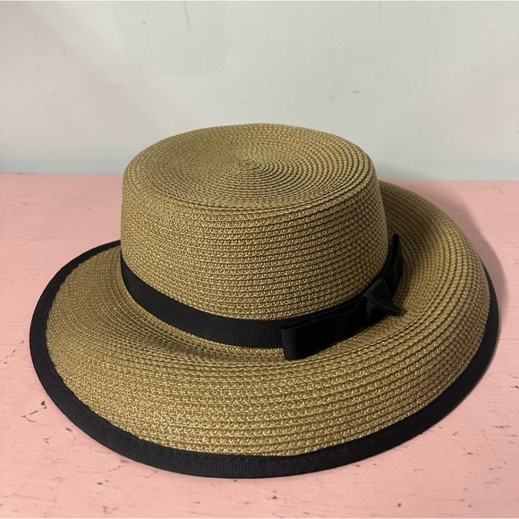 Eric Javits Wide Brimmed Packable Adjustable Ladies O/S Ribbon Straw Hat - Picture 2 of 4
